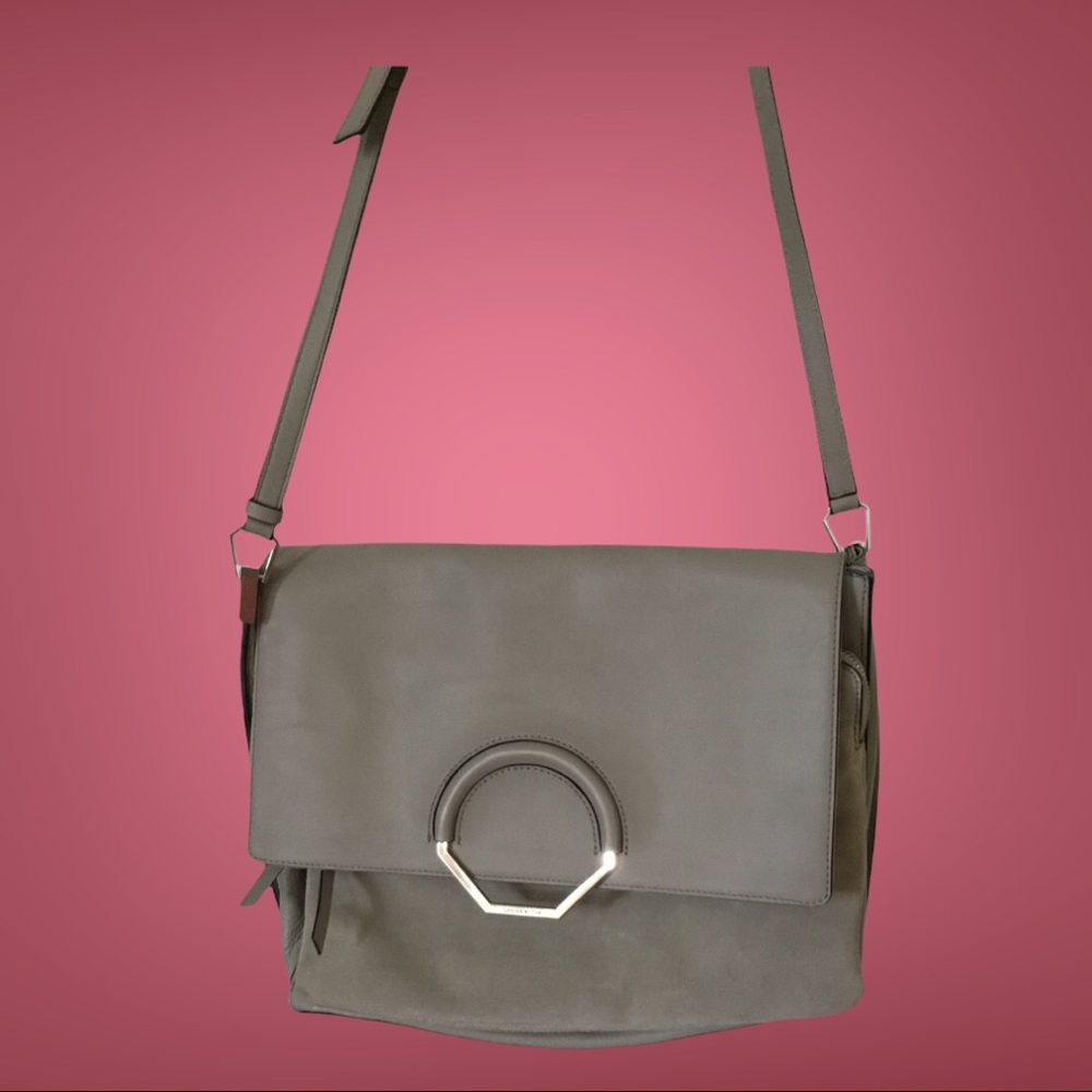 Louise et Cie Gray Leather Crossbody Bag N…